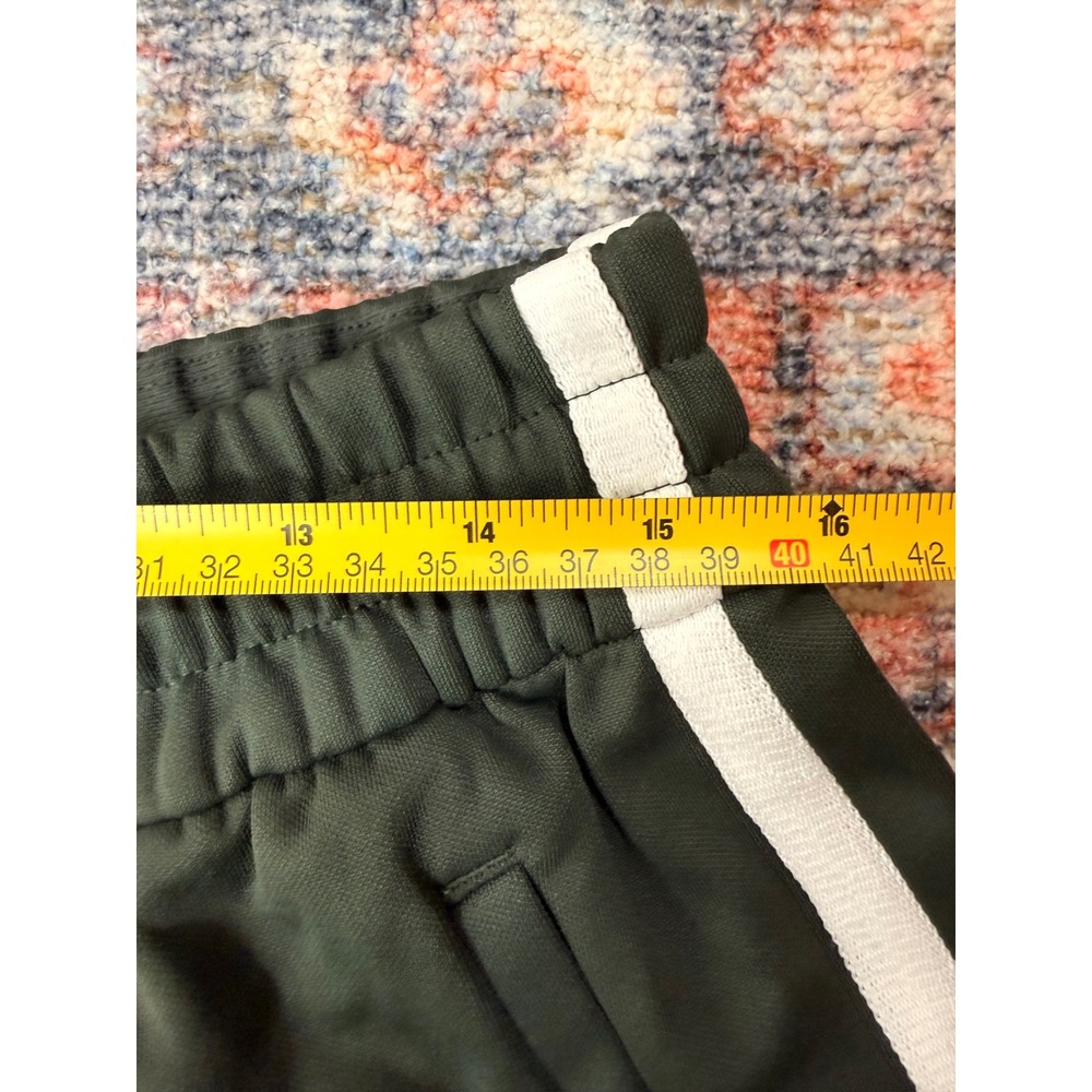 Athleta Tempo Mid Rise Wide Leg Track Pant Elm Green Sporty Side Stripe Med Tall - Picture 5 of 11